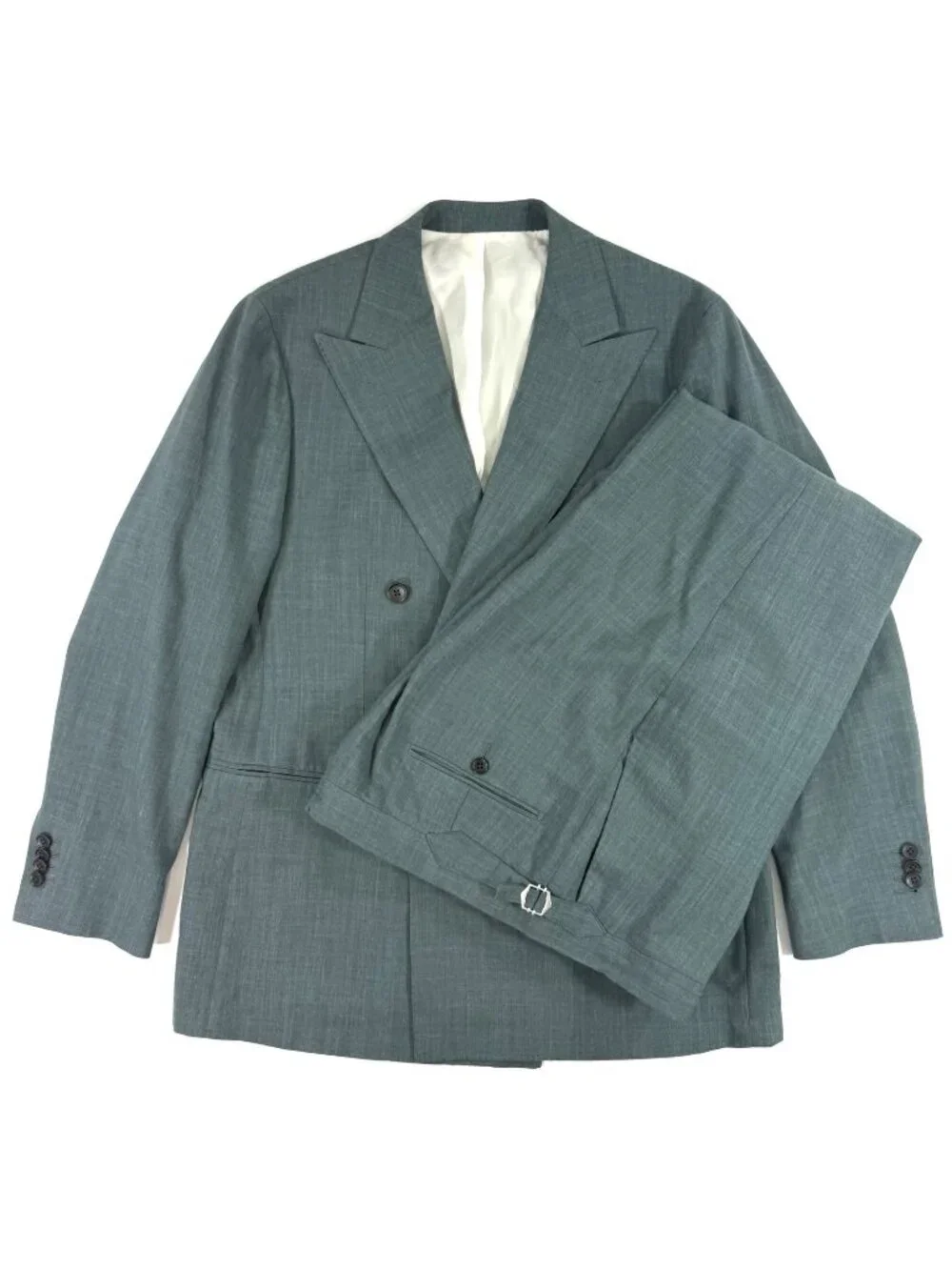 Suitsupply Havana Double Breast Suit Brescia E Thomas Linen Wool Silk Sz 44/36